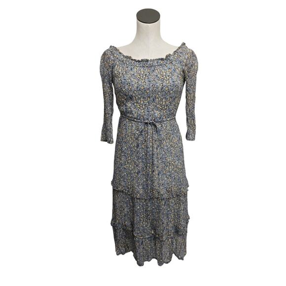 Anthropologie Women's Kira Tiered Off‎ Shoulder Peasant Boho Floral Dress Size 4 - Picture 1 of 10